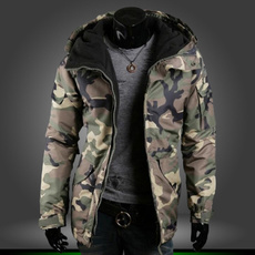 Casual Jackets, hooded, Coat, Army