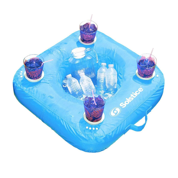 Swimline 15050B Sunsoft 4 Drink Capacity Inflatable Floating Pool Caddy Blue Swimline 15050B Sunsoft 4 Drink Capacity Inflatable Floating Pool Caddy Blue