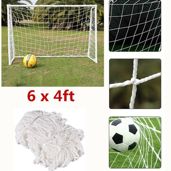 6x 4ft Football Soccer Goal Post Net For Kids Outdoor Football Match TrainingHMJ 