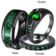 Couple Rings, Steel, Fashion Accessory, Engagement Wedding Ring Set