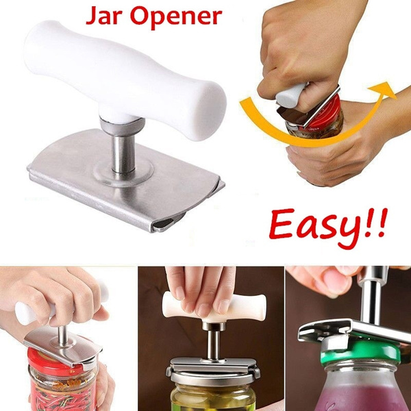 Stainless Steel Adjustable Can Bottle Jar Lid Opener Manual Kitchen Remover Tool 
