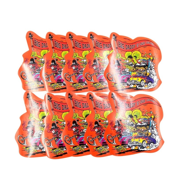 Orange Rat Fink 10pcs Vinyl Decal Big Daddy Wall Ed Roth Bumper Stickers 