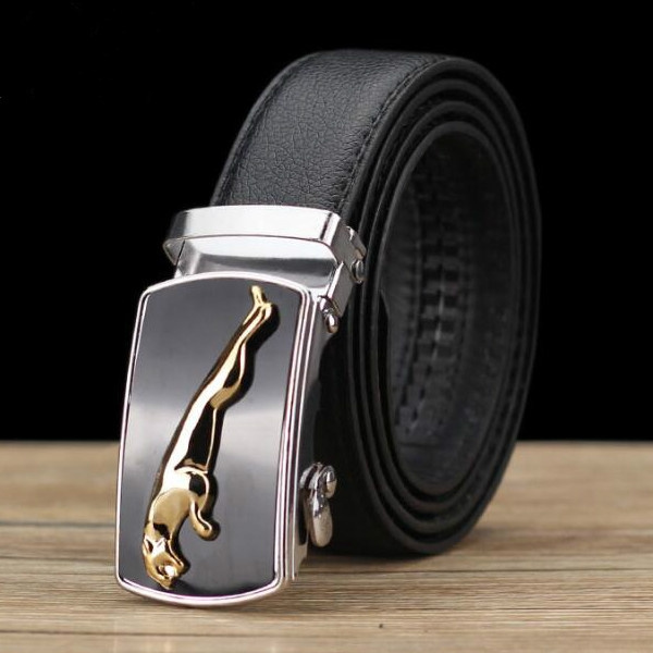 REGITWOW Fashion Cheetah Men Automatic Buckle Leather luxury