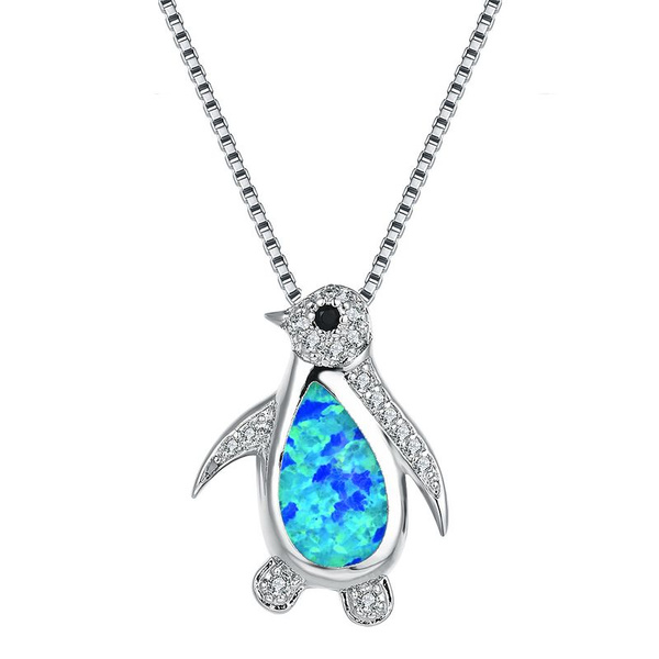 diamond penguin pendant