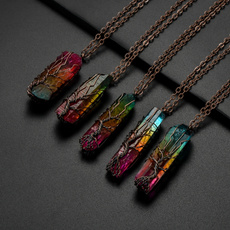 rainbow, gemstonenecklace, Joyería de pavo reales, necklace for women