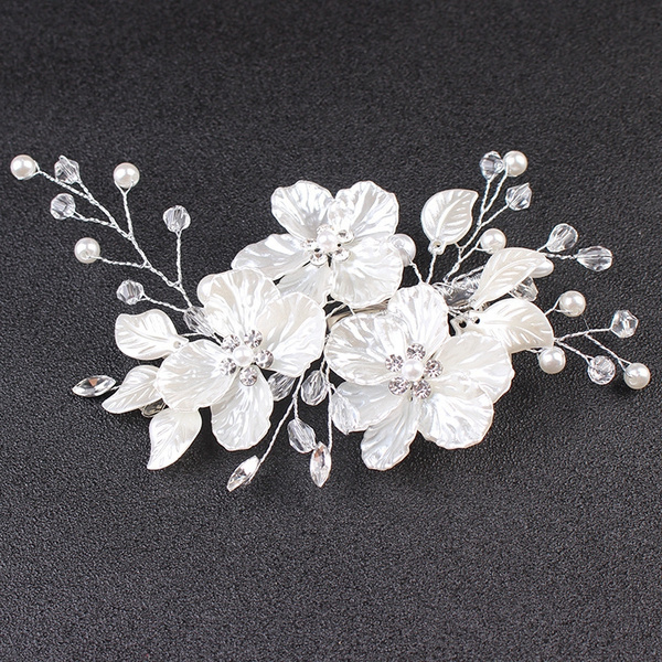 Bridal Crystal Pearl Flower Hair Clip Floral Style Barrette Bride Hair  Jewelry Bridesmaid Wedding Hair Accessories | Wish