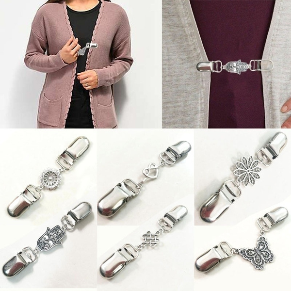 NEW Women Jewelry Alloy Connection Buckle Shawl Clip Duck Clips Cardigan  Sweater Fashion Flexible