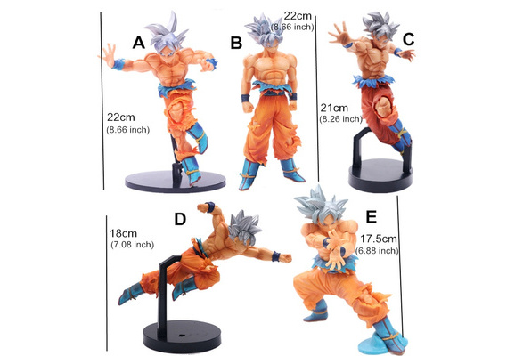  Estilos Dragon Ball Ultra Instinct Goku Figuras de acción Juguetes Cabello plateado Figuras Migatte no Gokui DBZ con caja al por menor 2 cm