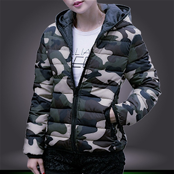 Womens camouflage winter top coats