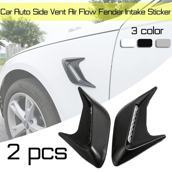 2pcs Car Auto Side Vent Air Flow Fender Intake Sticker Car Side Vents Decorative