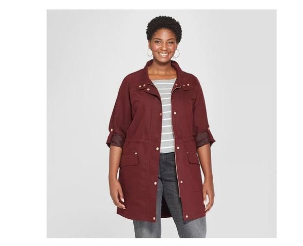 plus size burgundy jacket