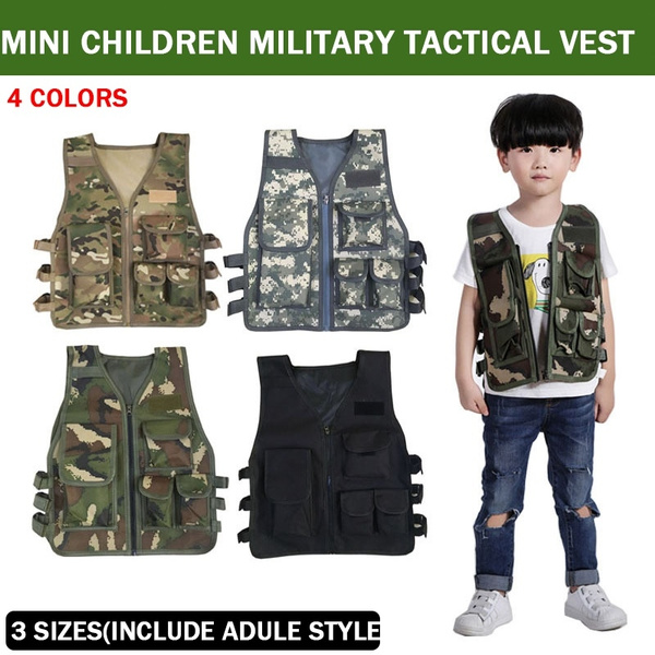 Kids Children Tactical Vest Army Camouflage Military Protective Waistcoat Sports 