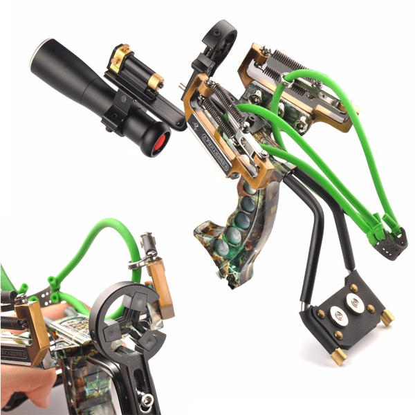 Professional Laser Slingshot Set High Velocity Catapult for Outdoor Hunting 
