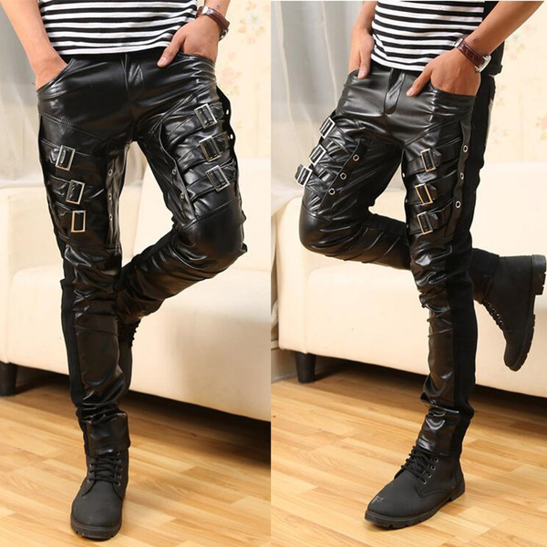 Steampunk Gothic Slim Fit Broken Hole Men's Trousers With Detachable Waist  Seal - Magic Wardrobes