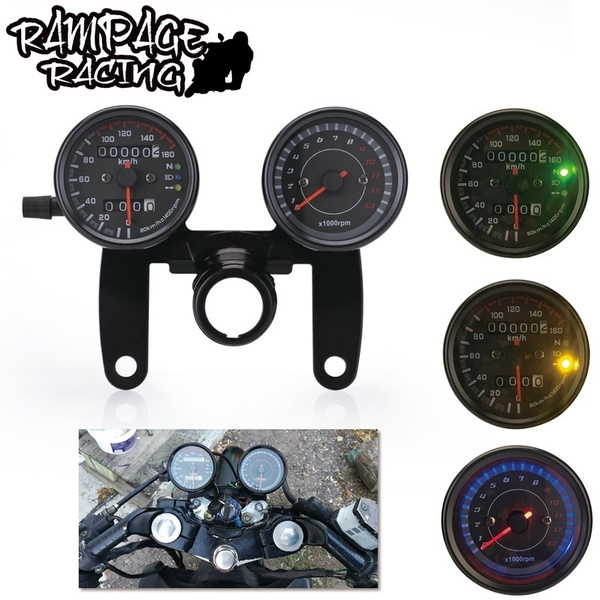 Universal Motorcycle Speedometer Odometer Gauge 0~160km/h 13000 RPM LED