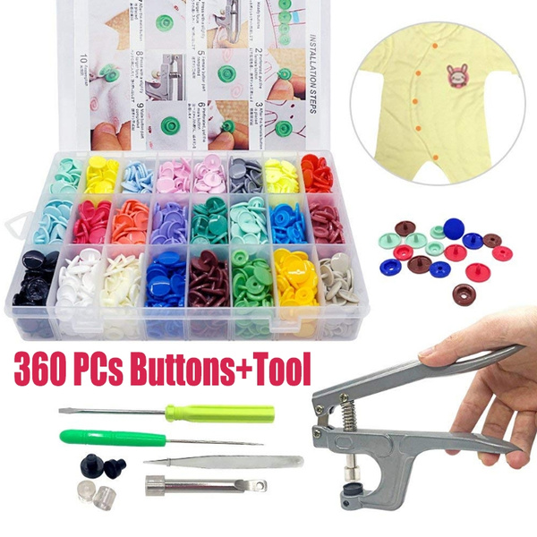  360pcs DIY T5 Snap Plastic Buttons Fasteners Craft 24