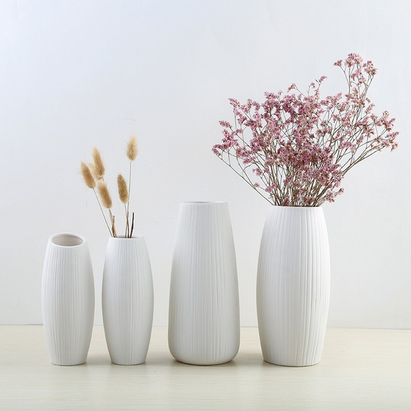 Modern White Ceramic Vases Tall Flower Table Vase For Home Decor Wish - Modern Home Decor Vases