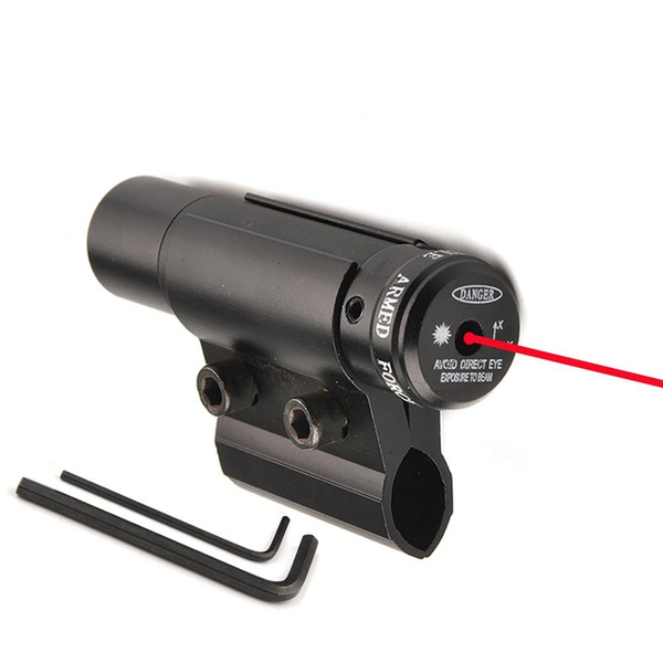 Red Laser Sight with Barrel Ring Scope Clamp Mount Holder for Flashlight Scope 