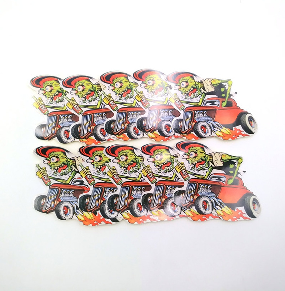 Details about  / 10pcs Vinyl Decal Bicycle Graffiti Ed Roth Hot Rods Rat Fink Stickers