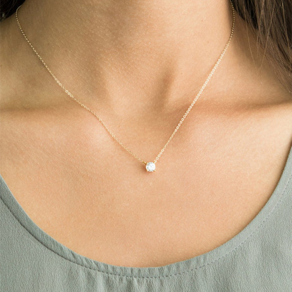 Floating Heart Diamond Necklace 3/4 CTW in 14K White Gold (Certified, –  Kobelli