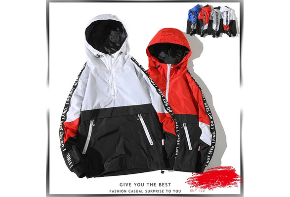 19 Mens Pullover Hooded Waterproof Lightweight Windbreaker Jackets Couple Jacket Wish