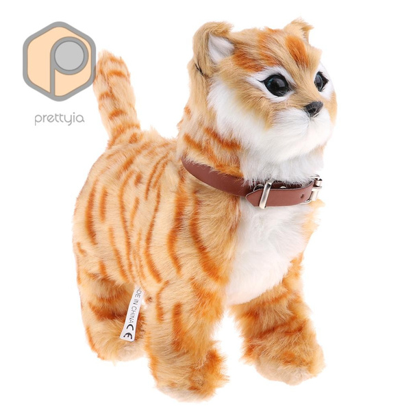 Prettyia Electric Rolling Cat Plush Stuffed Animal Model Electronic Toy Decor 