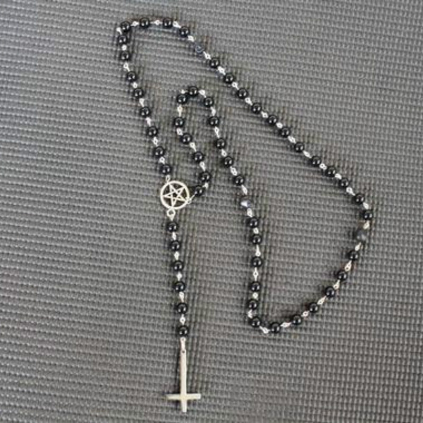 Buy Ankh Cross Bat Necklace Religious Grunge Gothic Vampire Black Long  Rosary Beaded Ancient Egyptian Necklace for Women, Zinc, bead at Amazon.in