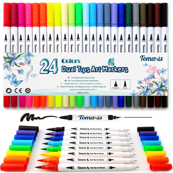 Dual Watercolor Marker Brush Colour For Fine Tip Coloring Ideal