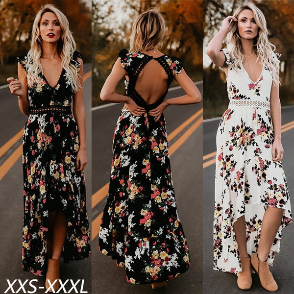 Backless floral 2025 maxi dress