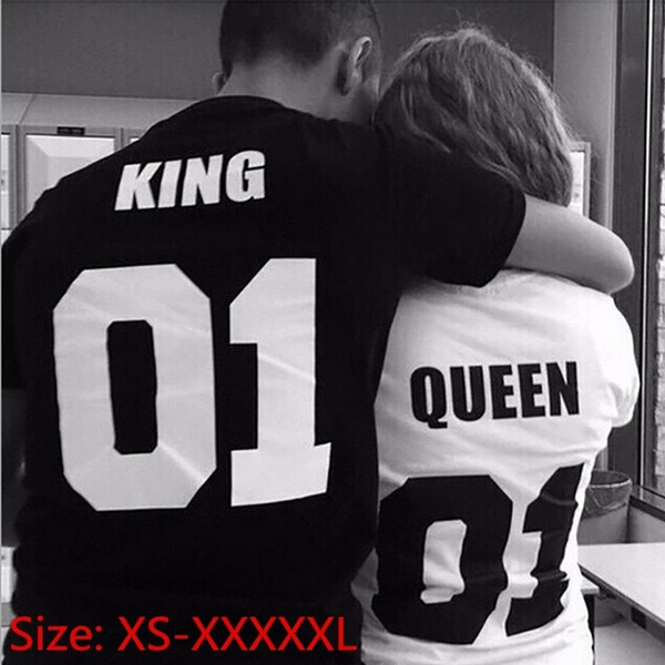 Woman Cotton King Queen Funny Letter 