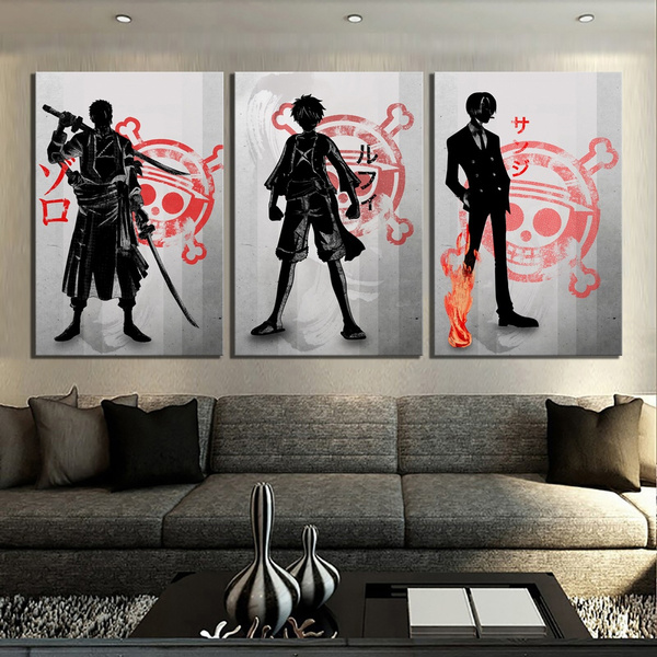 3 Piece Black White Wall Art Paintings ONE PIECE Anime Poster Luffy Zoro Sanji Cartoon Pictures Canvas Paintings for Home Decor | Wish 3 Piece Black White Wall Art Paintings ONE PIECE Anime Poster Luffy Zoro Sanji Cartoon Pictures Canvas Paintings for Home Decor | Wish