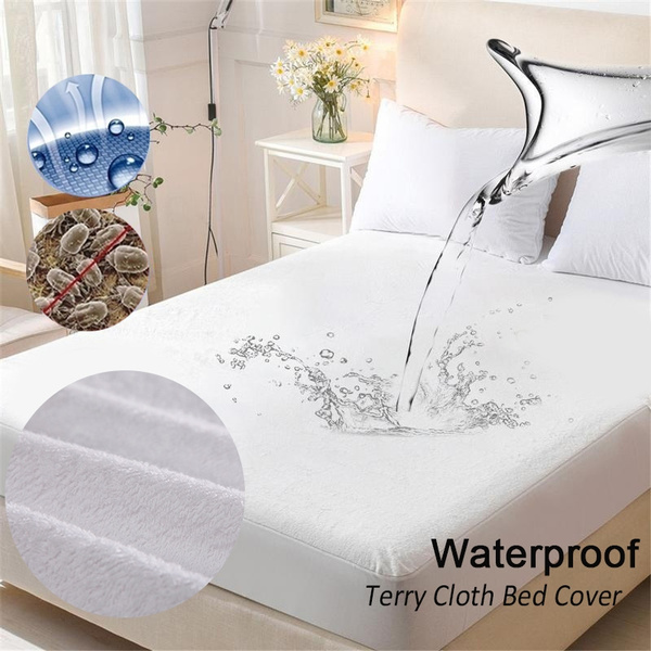Non Waterproof Terry Towel Mattress Protector Fitted Sheet Bed Cover All Sizes 