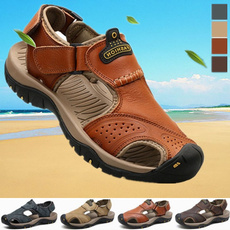 Men's Summer Wading Sandals Genuine Leather Fashion Beach Sandals Casual Hiking Shoes