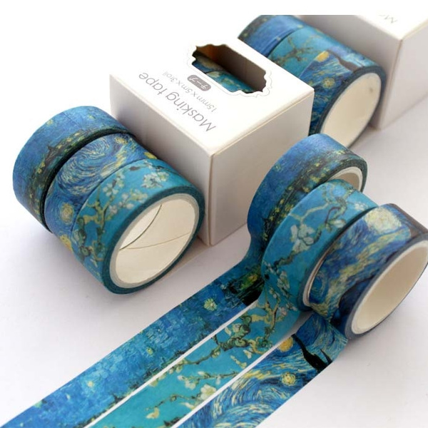 Washi Tape Sets Office Party Supplies 3m Brown Gift Wrapping Scrapbooking 12 Rolls Decorative Masking Tape Assorted Pattern Craft Tapes Coloured Art Washi Tape Sticky Paper Tape for DIY 