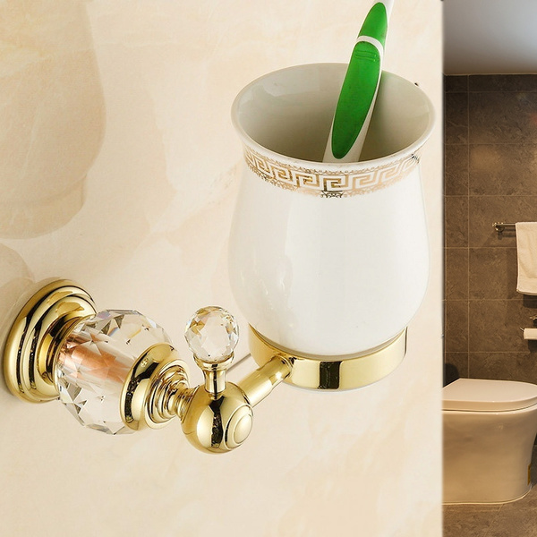 Batroom cup holder crystal single cup holder bathroom crystal cup rack