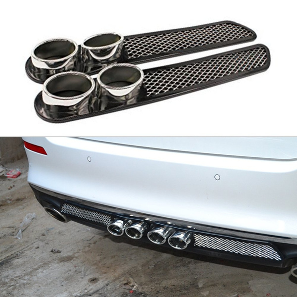 2x ABS Car Tail Simulation Exhaust Pipe Decorative Sticker Auto Modify ...