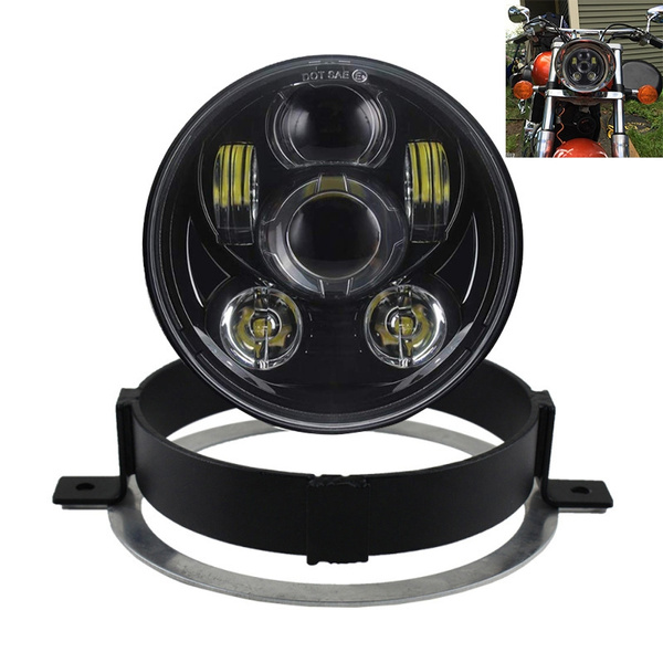 Red Atubeix 5.75 inch Round LED motorcycle Headlight with Ring Mounting Headlight Bracket Fit for 2002-2009 Honda VTX 1300 /& Honda VTX 1800