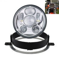 Red Atubeix 5.75 inch Round LED motorcycle Headlight with Ring Mounting Headlight Bracket Fit for 2002-2009 Honda VTX 1300 /& Honda VTX 1800