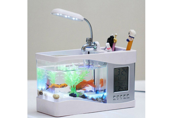 Mini Fish Tank Led Mini Small Aquarium Fish Tank Kit Smart
