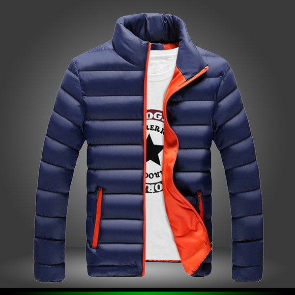 Men's Jacket Regular Stand-up Collar Zipper Solid Casual Long Sleeve Tops  Coat | eBay