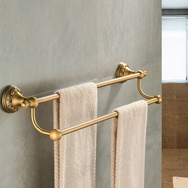 Antique brass Bathroom towel holder, towel rack, solid brass towel