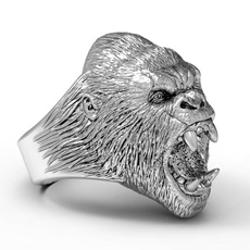 Steel, men_rings, gorillaring, animalring