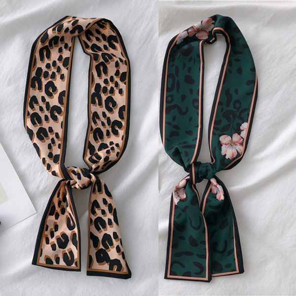 Print Handle Bag Ribbons Small Silk Scarf Women Head Scarfs Skinny Scarves Sale 