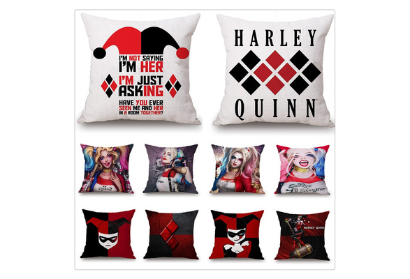 Details about   Harley Quinn Suicide Squad Pillowcase Queen Size Velvet Zipper Pillow Protector 