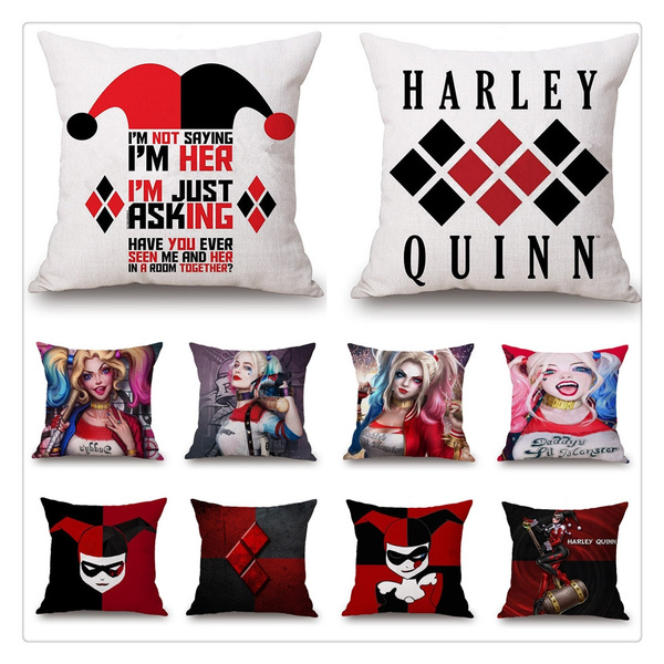 Harley Quinn and Joker Pillowcase Home Decor Suicide Squad Cushion ...