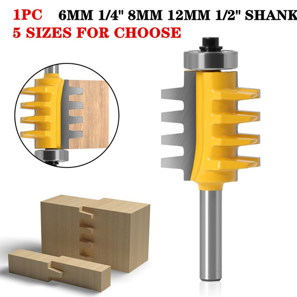 1/2"Shank Rail Stile Finger Joint Glue Router Bit Cone Tenon Woodwork Cutter 