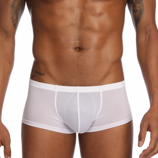 Fashion Men's Underwear Boxer Shorts Ice Silk Soft U Convex Men's Underwear 
