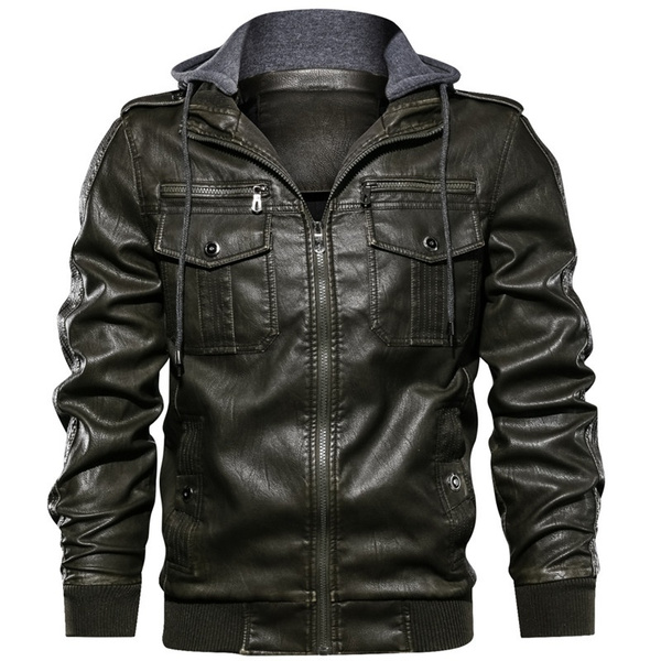 Jamickiki New Fashion Mens Motorcycle Leather Jacket Coat. 3 Colors | Wish