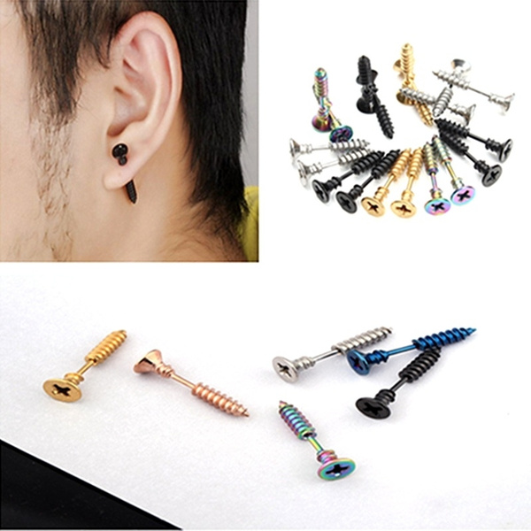 Screw on earrings sale for men