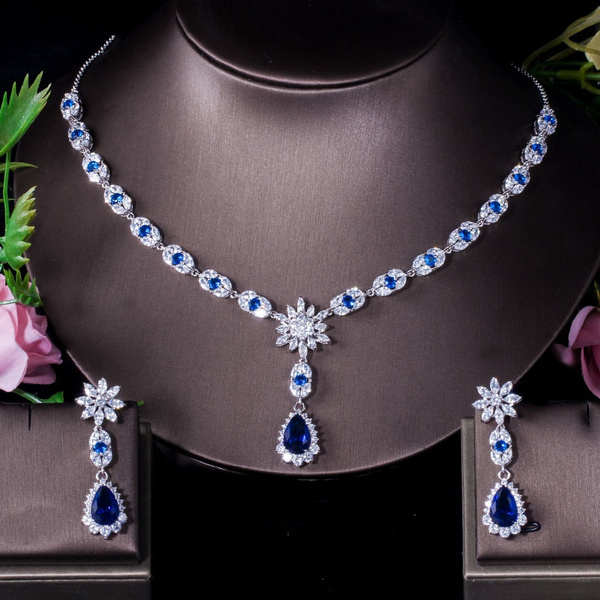 wedding necklace blue